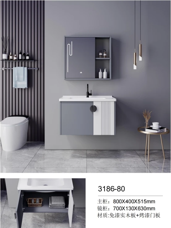 New design toilet furniture mirror wall mounted modern style bathroom sink vanity cabinet set supplier