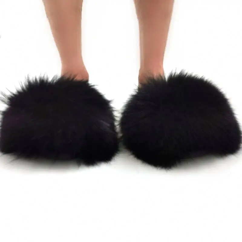 racoon fur slides