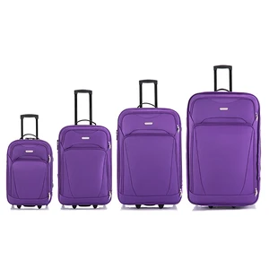 Factory Suitcases Custom Logo Suitcase Fabric Nylon 600d Black Soft Luggage Sets With 4pcs Set