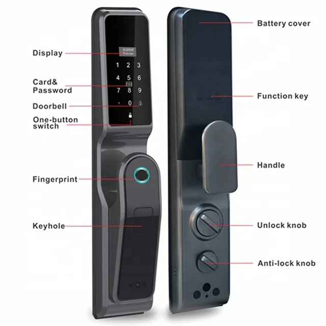 Hight Security Automatic Outdoor Tuya Smart Home Door Lock Metal Safety
