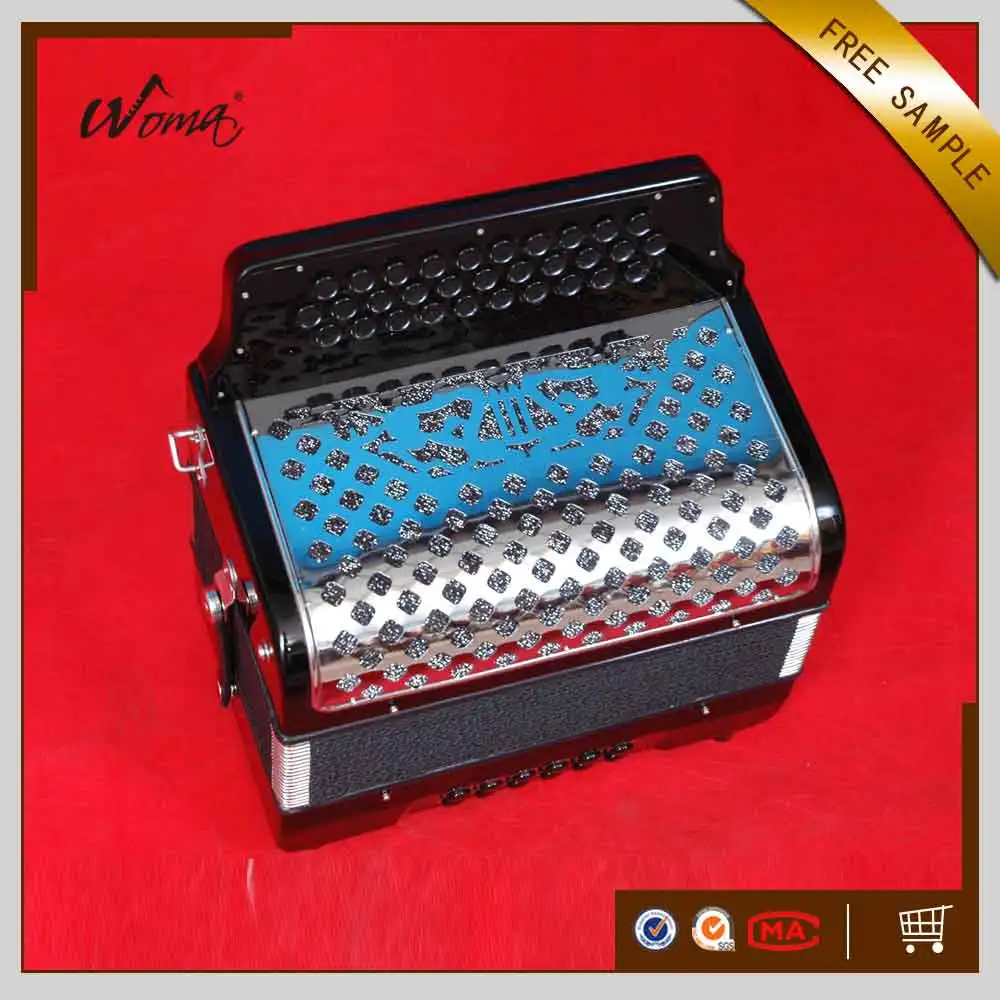 High Grade 23K8B Diatonic Celluloid Button Accordion With Cagnoni Reeds