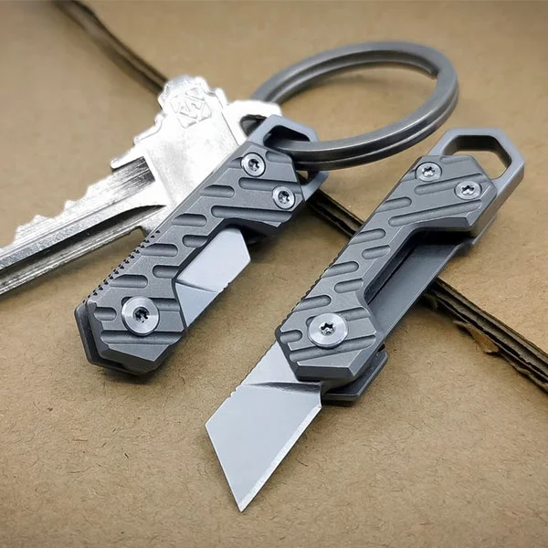 Custom Titanium Mini Handle Folding Knife Small Multifunction Pocket Keychain Knife