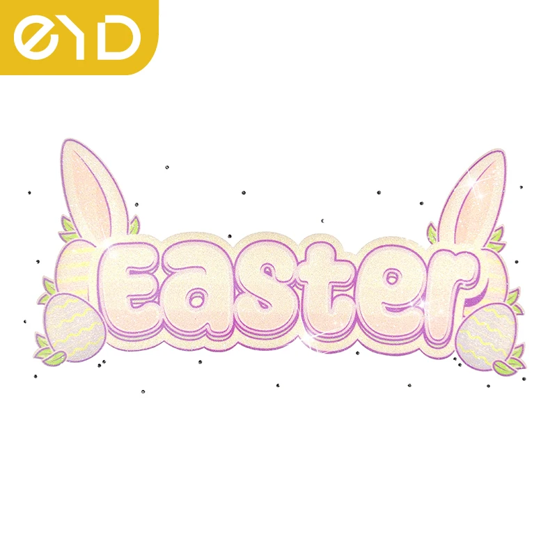 EYD Silicone Heat Transfer Vinyl Custom Logo Colorful Embroidery Patches for Clothing Heat Transfer