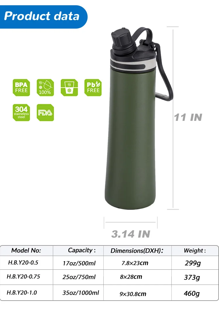 500ml collapsible water bottle for travel - HB Silicone