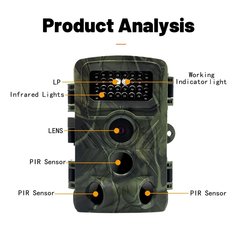 Professional 2 Inch LCD Screen Infrared Night Vision Wildlife Hunting Trail Camera Video Recording Waterproof Camera