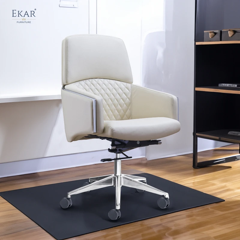 Elegant Italian Imported Top-Grain Leather Armrest Office Chair - Ultimate Executive Comfort factory