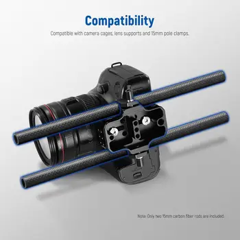 NEEWER 15mm Carbon Fiber Extension Rods 11.8"/30cm Compatible with SmallRig Compatible with Tilta 15mm Rod Rail Support System detail image