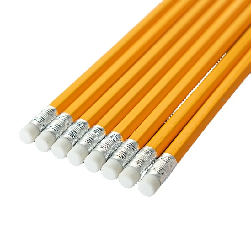 Factory Cheapest Pencils Customized Eco Friendly Kids Drawing 2b Hb Yellow Wooden Hexagonal