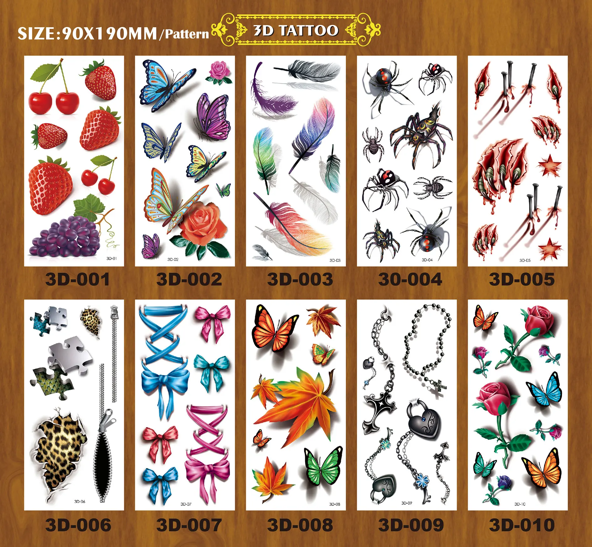 Butterfly Body Tattoo Sticker Personalized Custom Waterproof Temporary 3D Tattoo Stickers