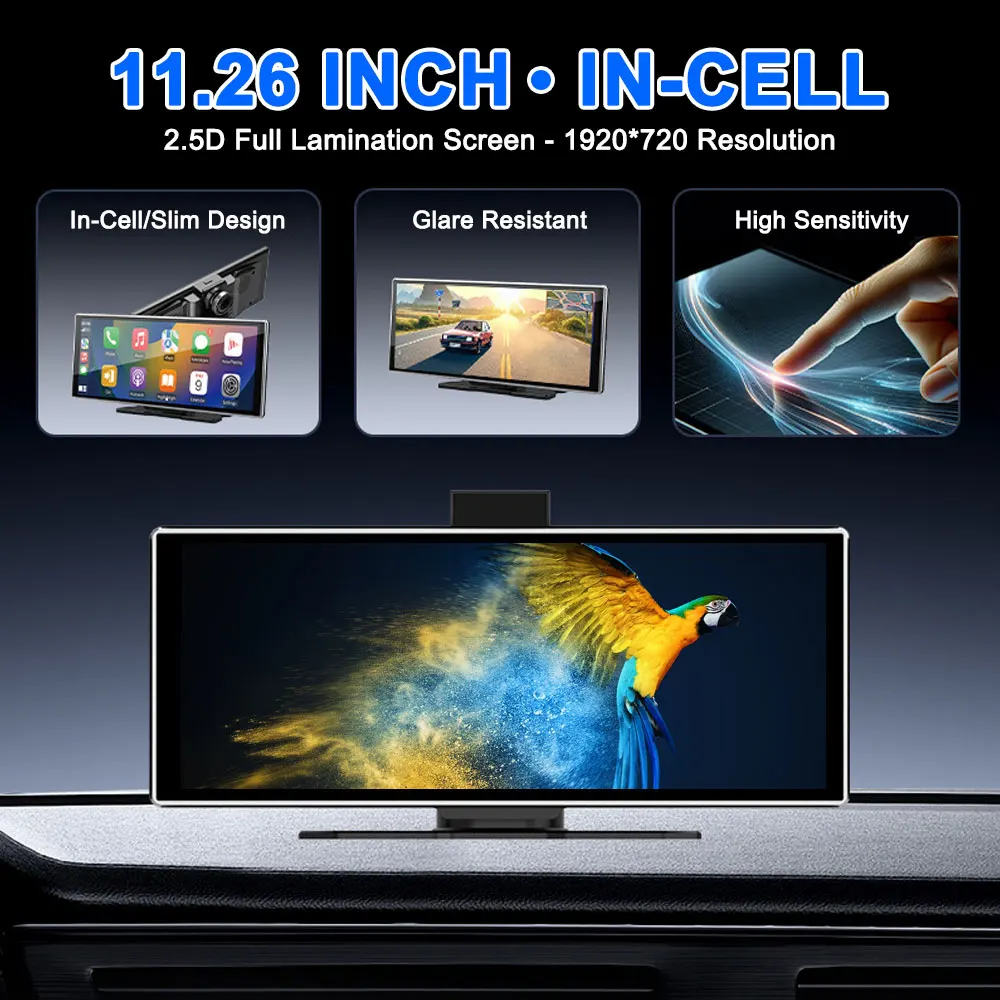 11.26 Inch Capacitive Touch Screen Car Multimedia Universal Car DVD Radio MP5 Player with Digital Compass and CarPlay Function