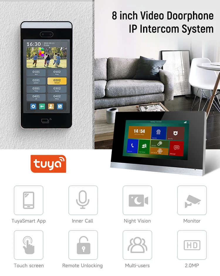 Two Way Record Memory 2 Apartment Video Door Phone 2
