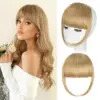French bangs-blonde mix light blonde