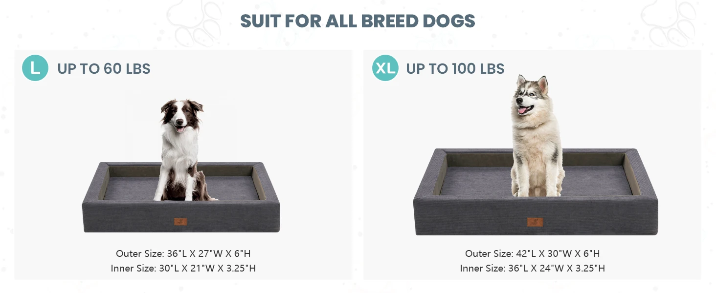 Orthopedic Dog Bed For Large Dogs Washable Cat Bed With Removable Cover 2 In 1 Mulitipurpose