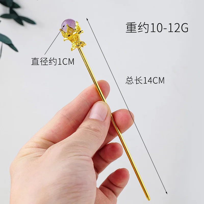 Женская заколка для волос с натуральным камнем