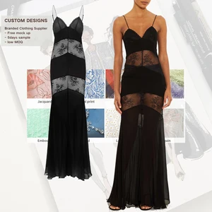 Vintage Elegant Lace Halter Dresses for Ladies Slim V-neck Backless Evening Long Robe Empire Waistline Spring Summer Slip Dress