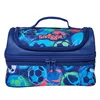 Bolsa de almuerzo de doble capa con diseño de bolas coloridas en azul marino - Solo para llevar en la mano.