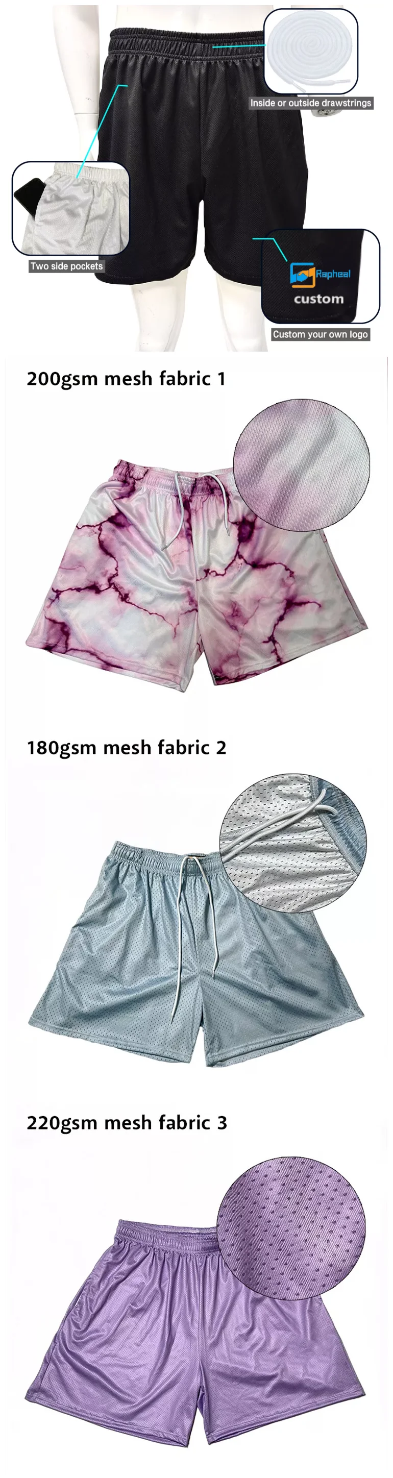 Short en Polyester pour hommes, séchage rapide, respirant, entraînement actif, exercice, Jogging, cyclisme, course à pied, 129_voghion.com