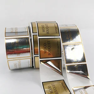 Customized Self-Adhesive Label Sticker PET Material with Bronzing Printing for Cosmetic Packaging-Black Color