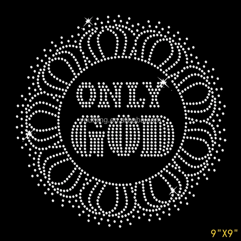 Custom Iron on Rhinestone Transfer - Faith & Bling Motif