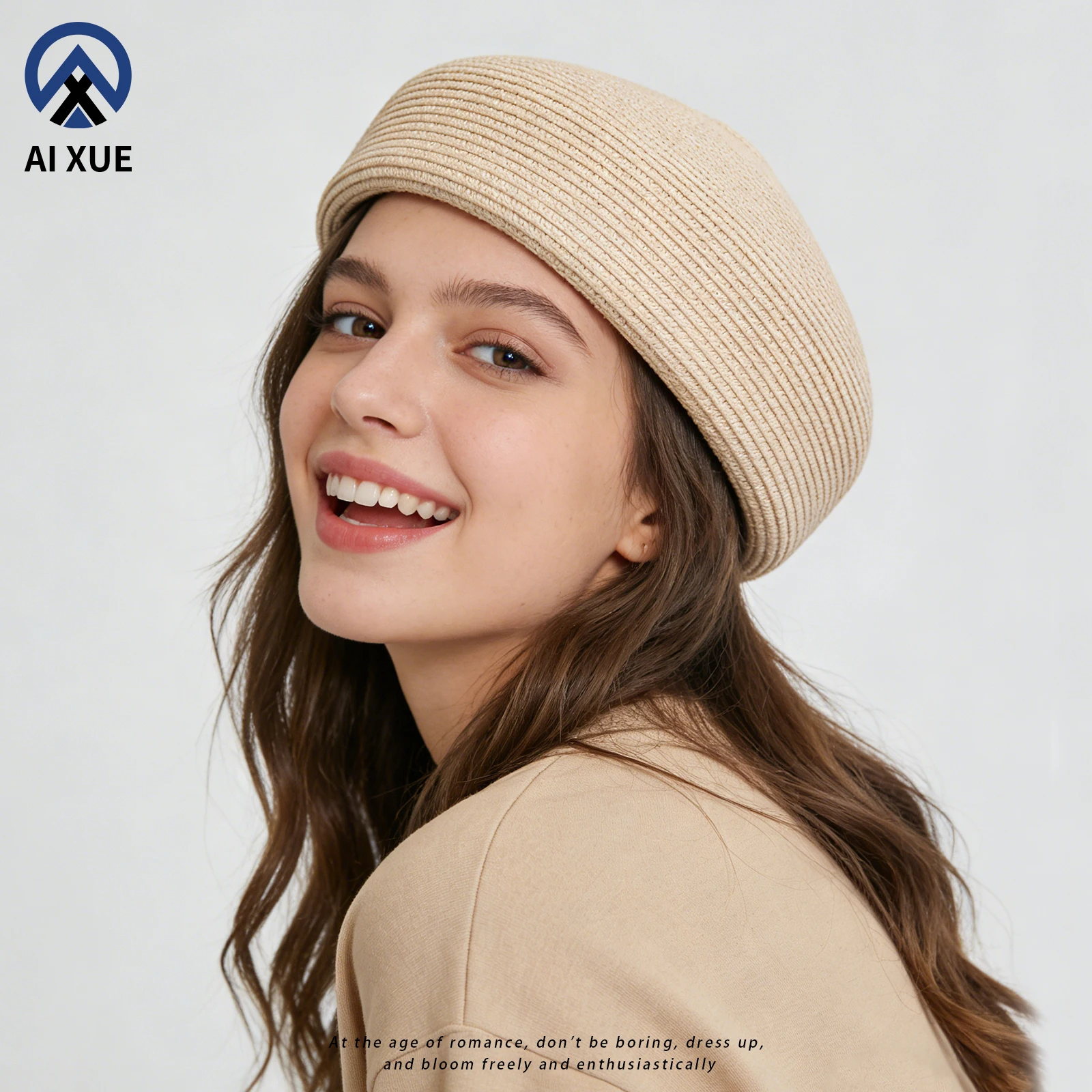 Women\'s French Wool Hats Fashion Solid Color Ladies Beret Caps Beige Wool Beret Hat Classic Solid Color French Beret for Women  main image 2