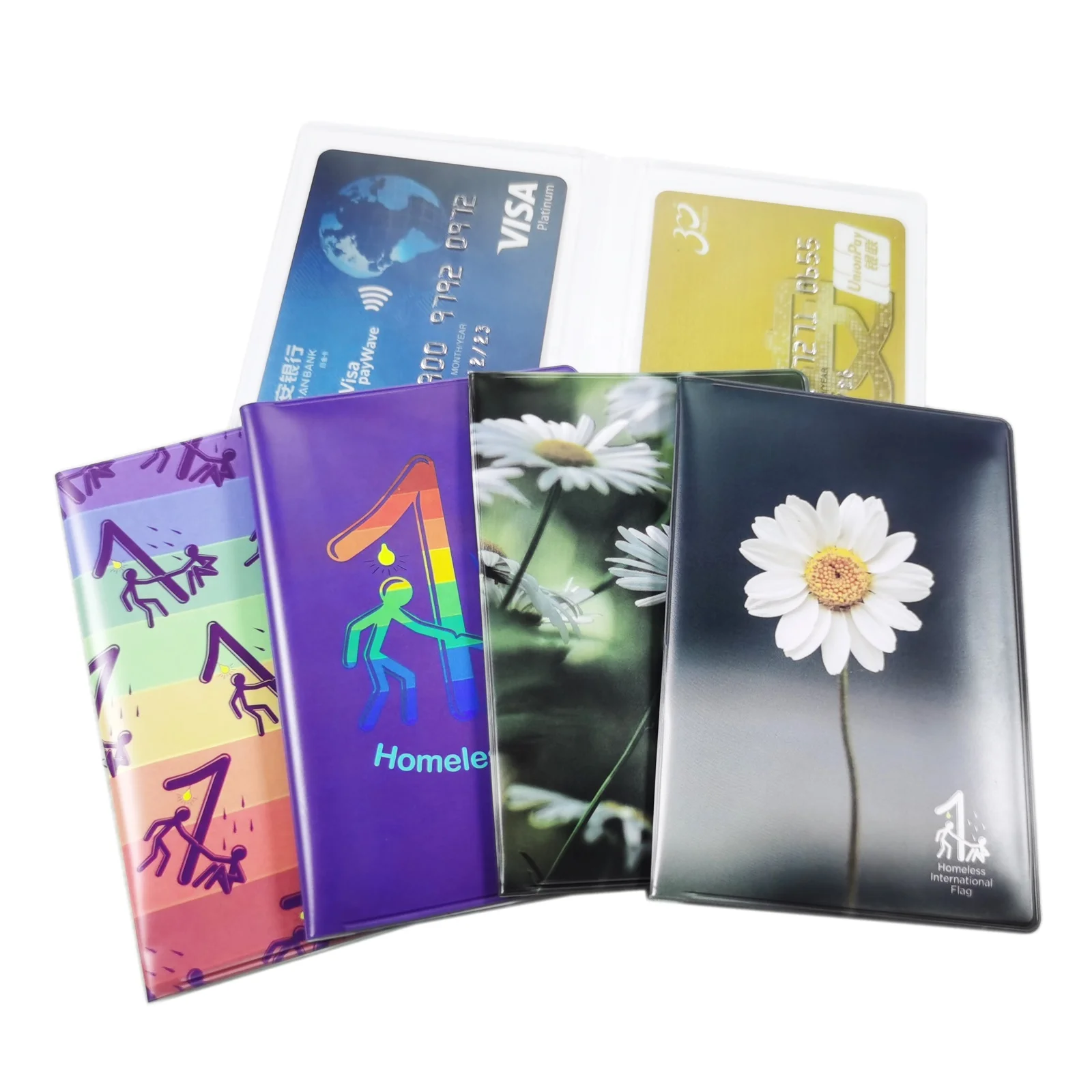Customized Bifold PVC ID Card Holder Soft Plastic Credit Card Sleeve Vinyl  Folding Card Wallet