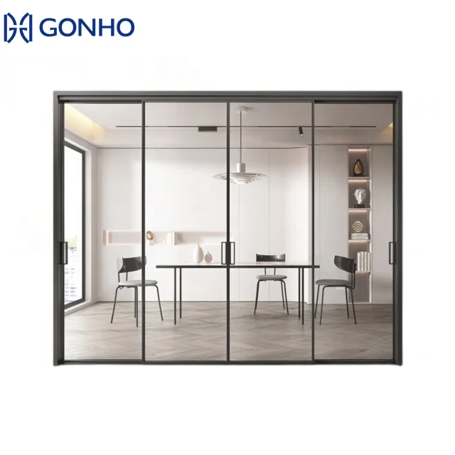 GONHO Factory Direct Sales Customizable Telescopic Top Hanging Aluminium Sliding Door for Balcony