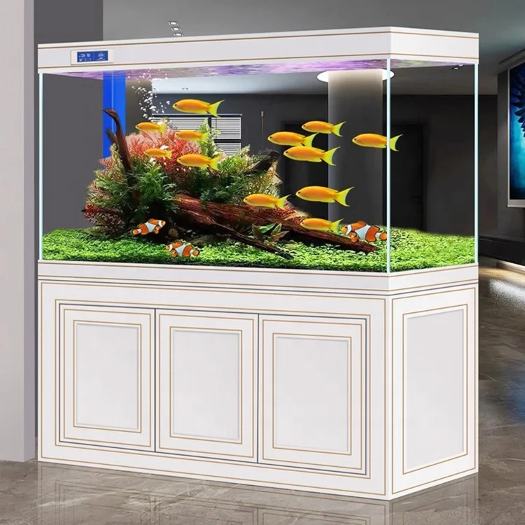 Large Glass Fish Tank With Base Cabinet & Vertical Door - Oem