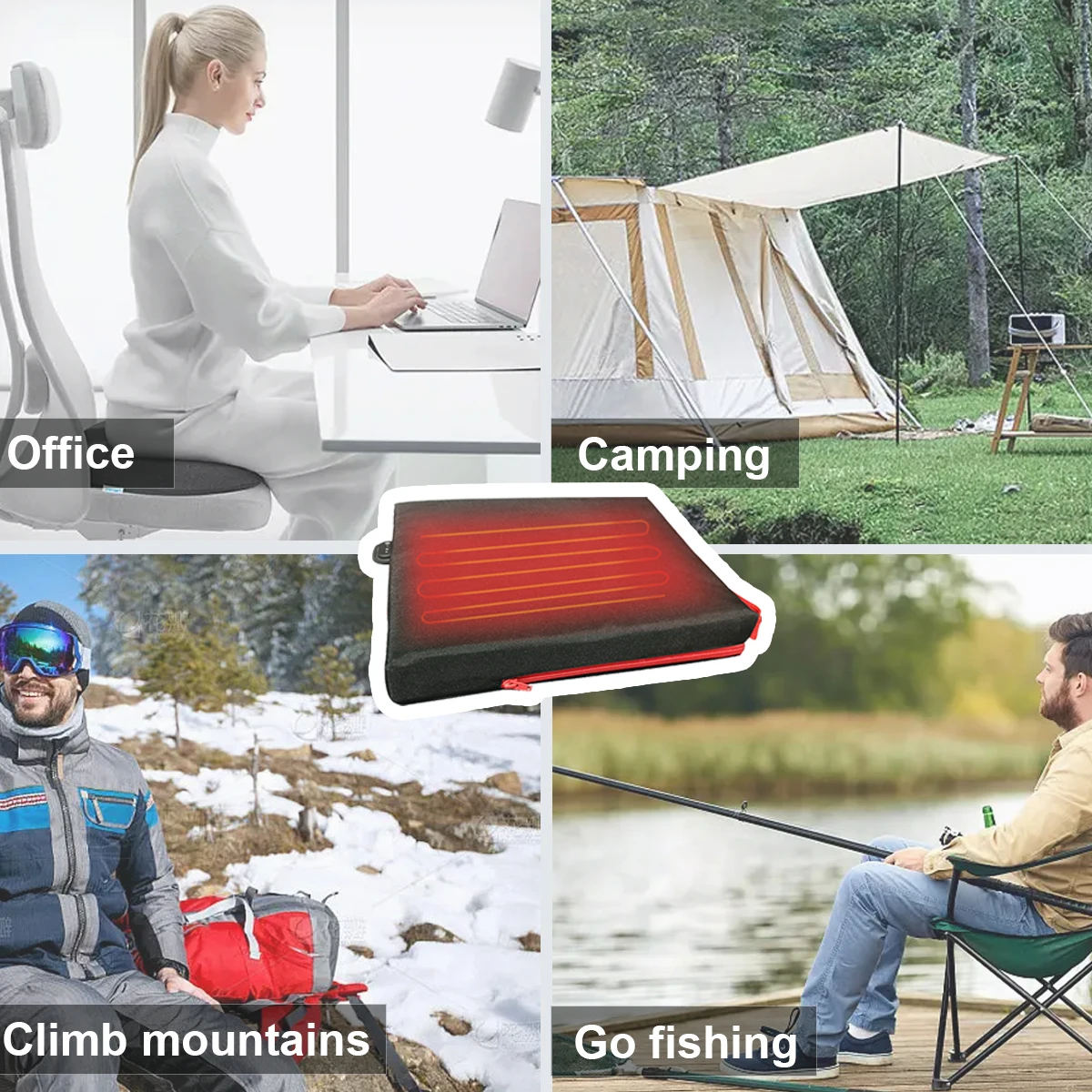 Outdoor Cushion Electric Heating Seat For Camping Fishing Climbing Rest