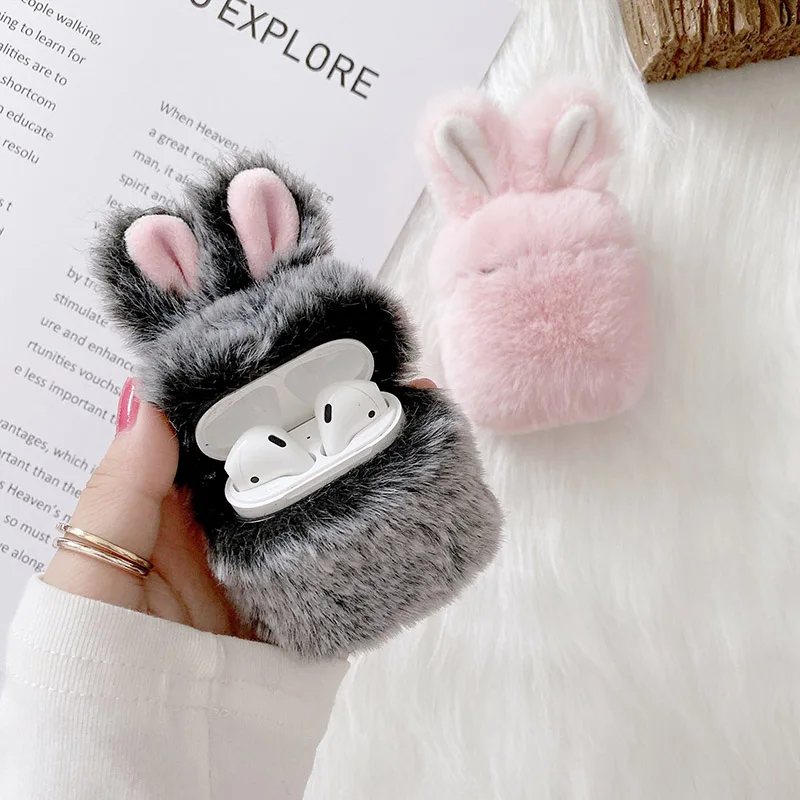 3D Cute Earphone Case for Airpods Case Cartoon Knitted plush Cover for  Apple Airpods 2 Case Bear Teddy Dog Rabbit Earpods Case - Price history &  Review