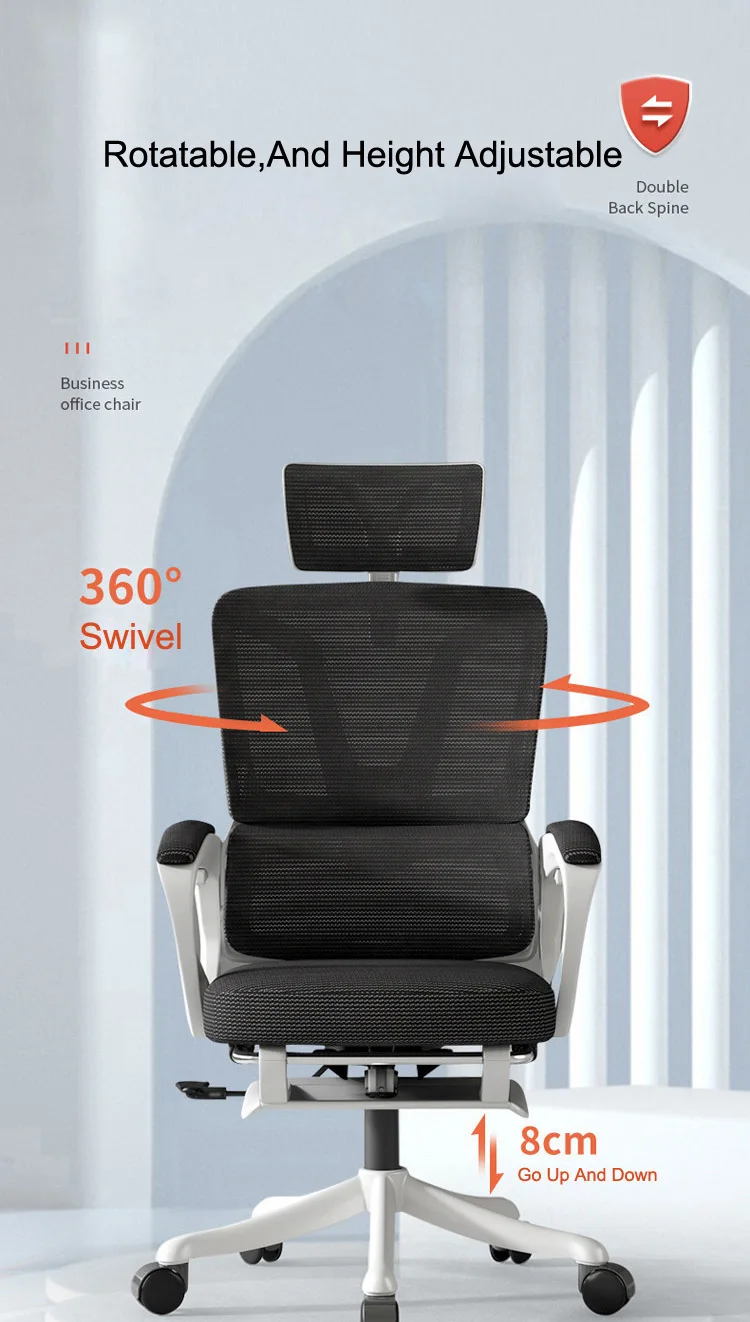 Factory Price Leisure Gaming Office Mesh Chair With Headrest and Footrest Reclining Comfortable Executive Chair