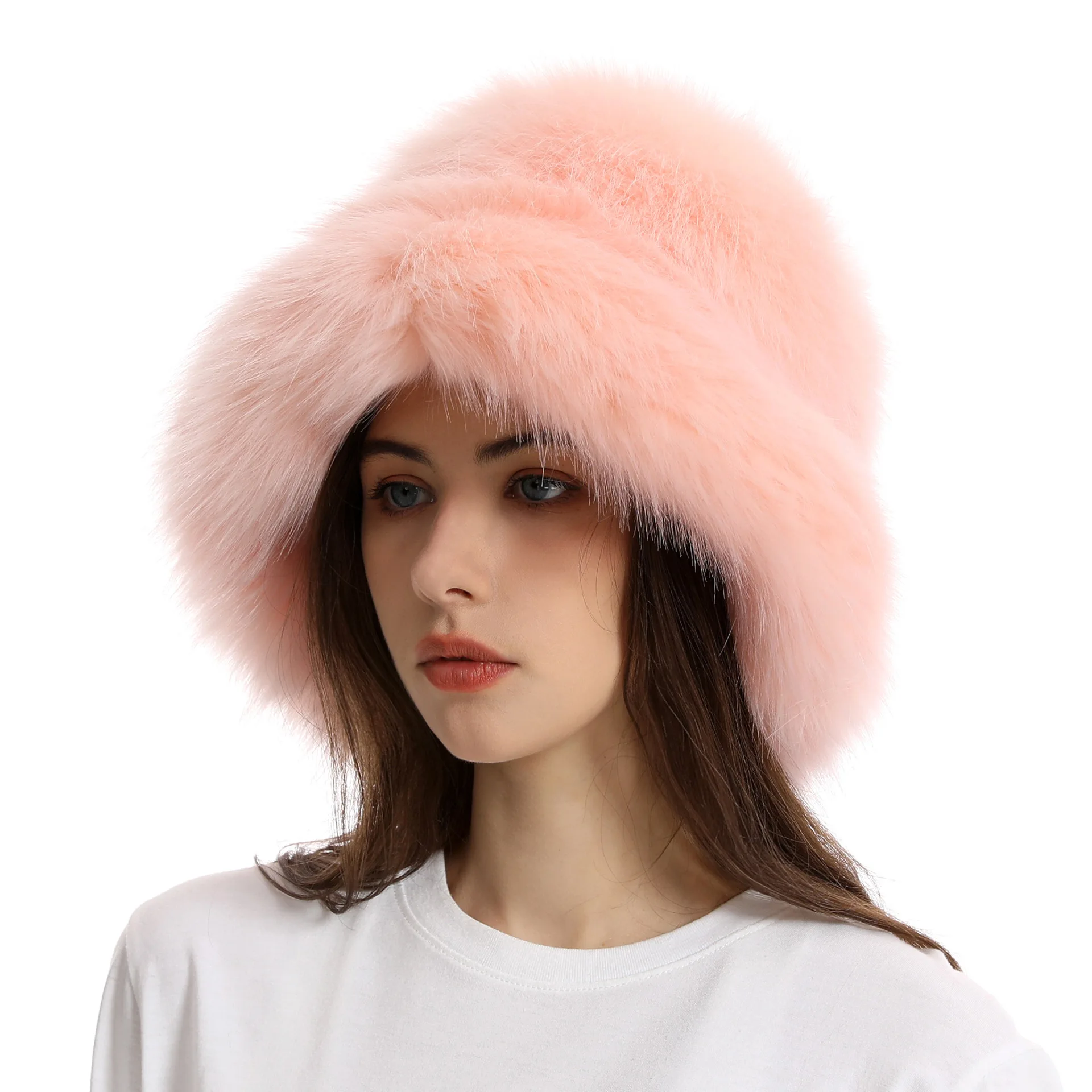 Women\'s Faux Fur Bucket Hat Winter Warmer Cap, Women main image 2