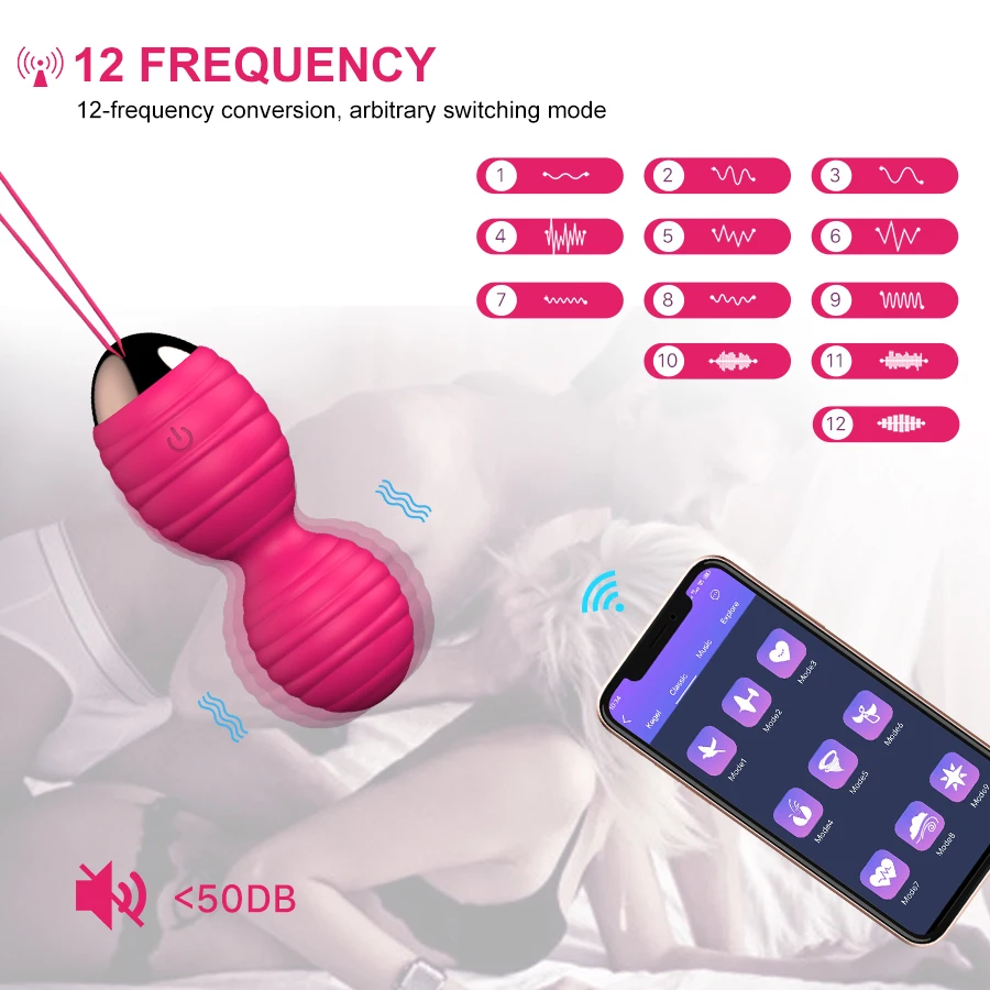 2021 New Latest Patent APP Controlled Ben Wa Kegel Balls Smart Vaginal Vibrating Kegel Balls Silicone Weight Exercise Ball