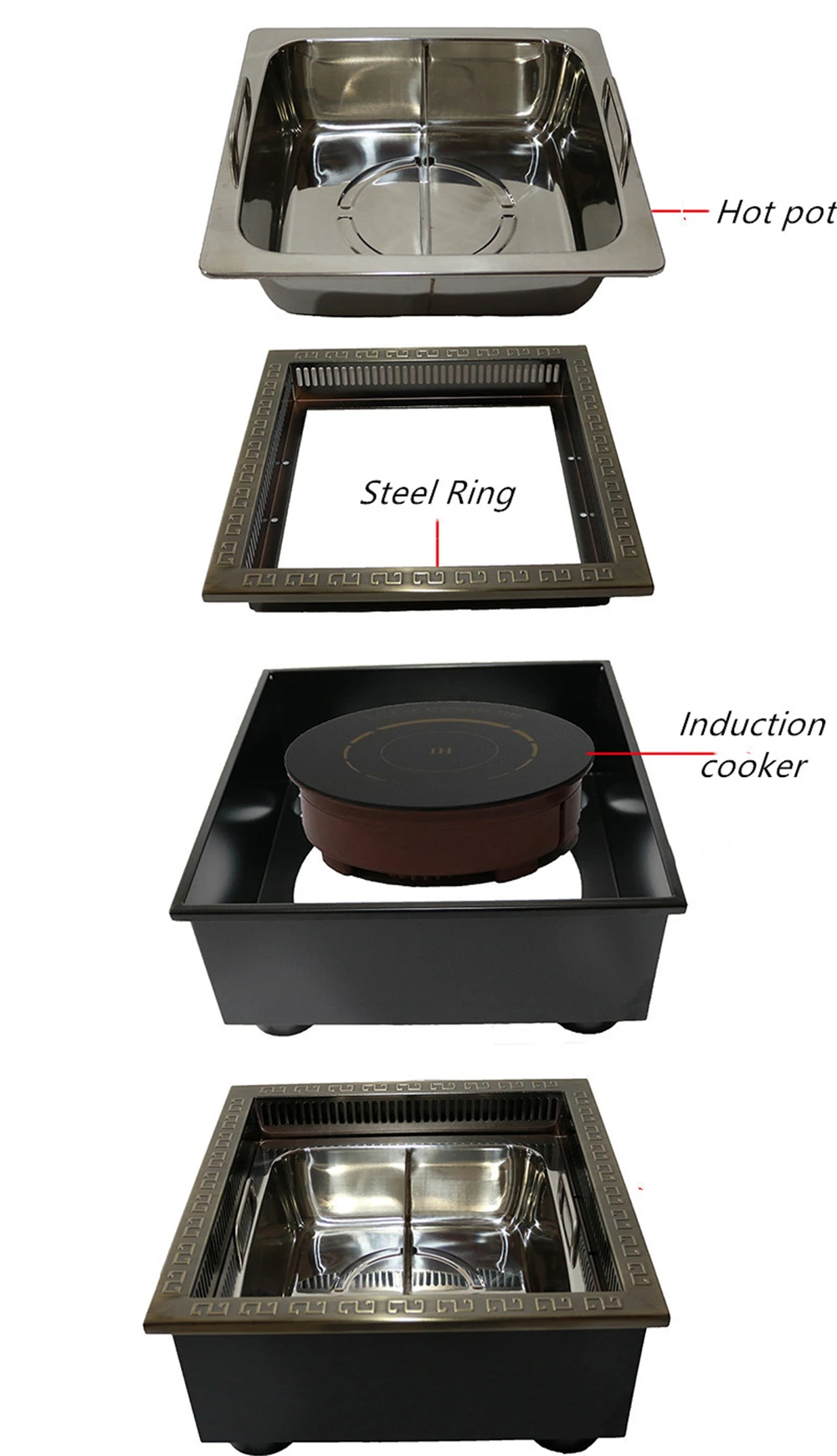 Catering Equipment Chinese Stainless Steel 2in1 Indoor Electric Shabu