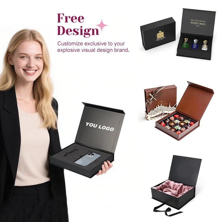 Custom Luxury Jewelry Gift Box Magnetic Jewelry Box Packaging Paper Boxes for Exquisite Jewelry Packaging Magnetic Gift Storage