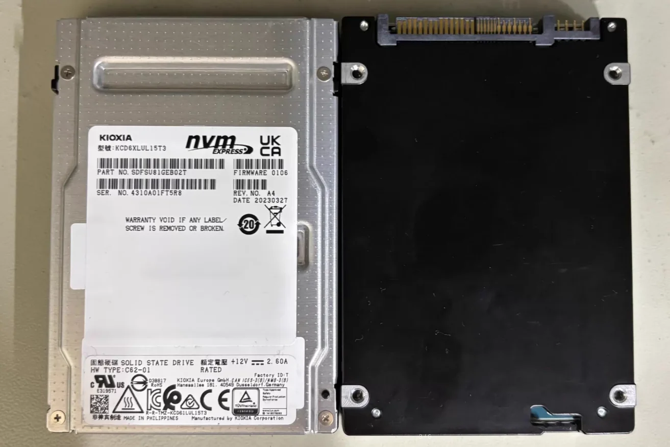 KIOXIA KCD6XLUL15T3 CD6-R Series 15.36TB 2.5" 15mm U.3 PCIe4.0 NVMe