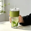 Cup, straw, lid, green cup cover