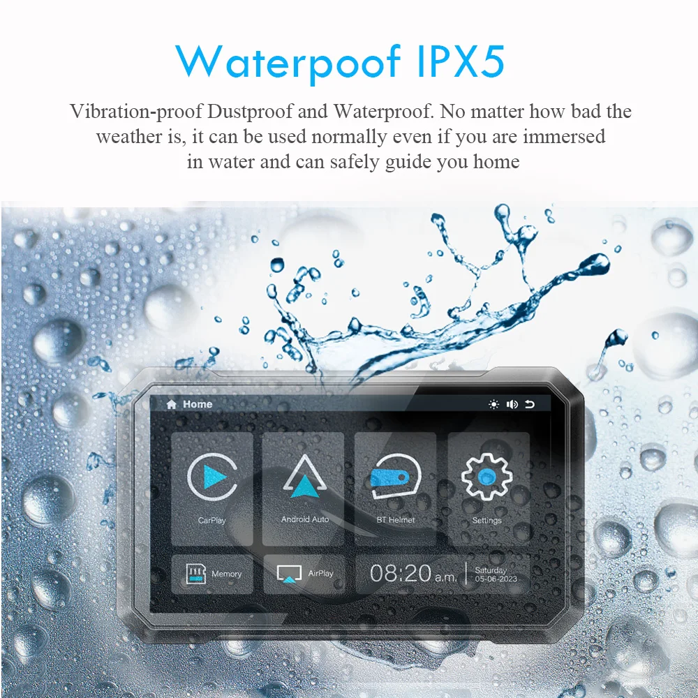 Waterproof Rate RICOEL IP65 Waterproof Wireless Motorcycle Android Screen