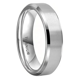 Coolstyle Jewelry Beveled Matte Finish 6mm Wholesale Titanium Ring for Men Women Fashion Engagement Wedding Band