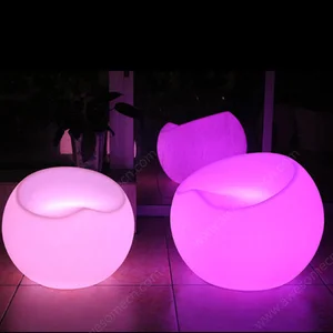 Modern Plastic Wireless Rechargeable LED Lighting Chair Colors Changing Bar for Beach Outdoor Event Party Restaurant Office Use