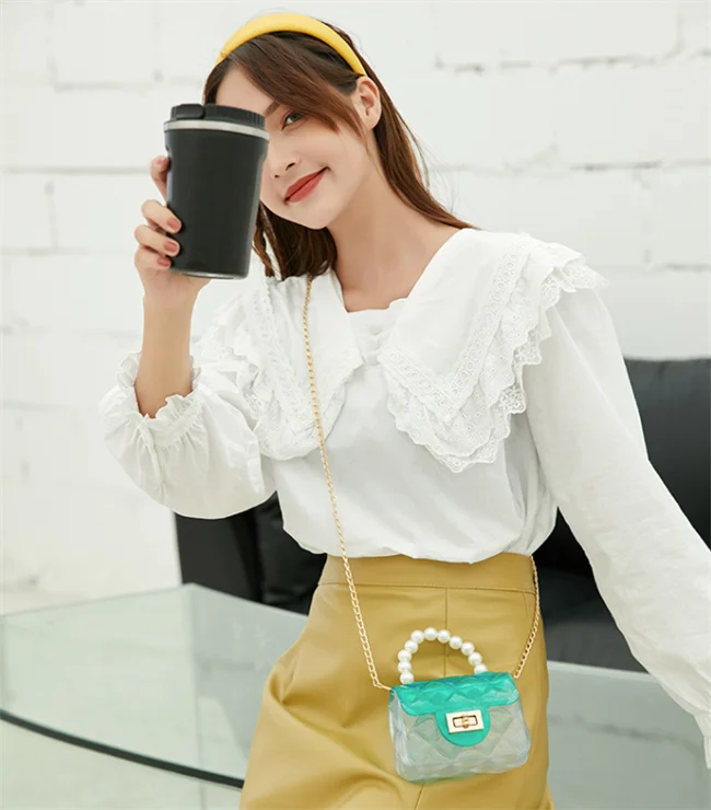 Mini Chain Strap Messenger Purses Fashion PVC Jelly Bags Women Handbags For Young Ladies