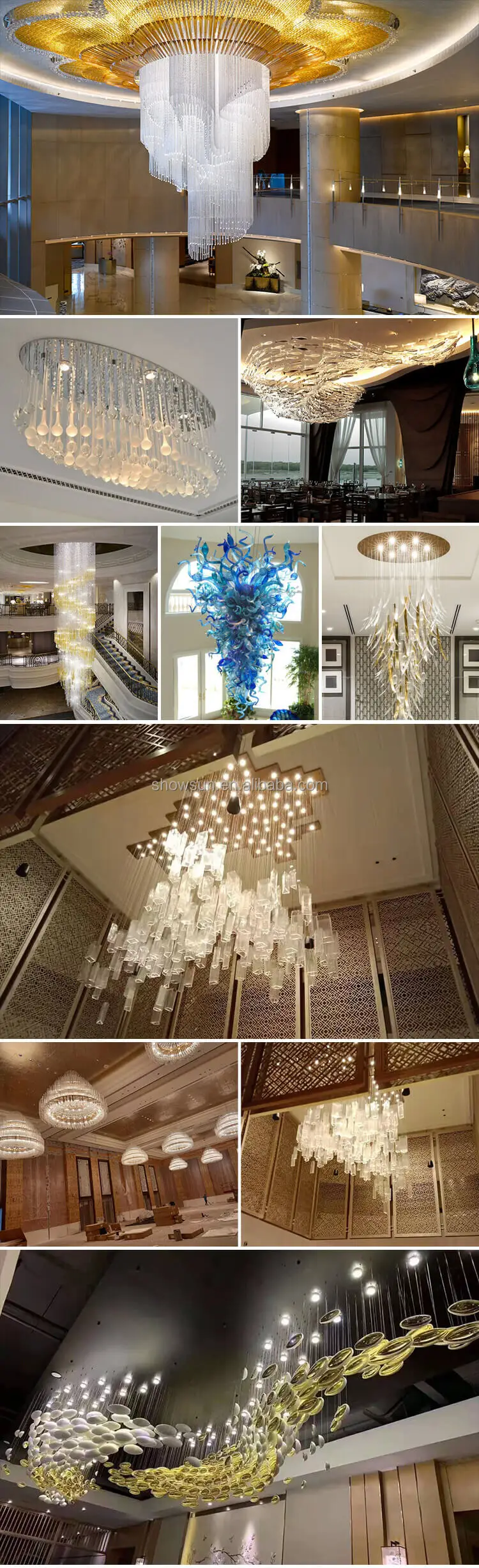 Modern Luxury Gold Chandeliers Ceiling Lighting Large Pendant Lamp Home ...