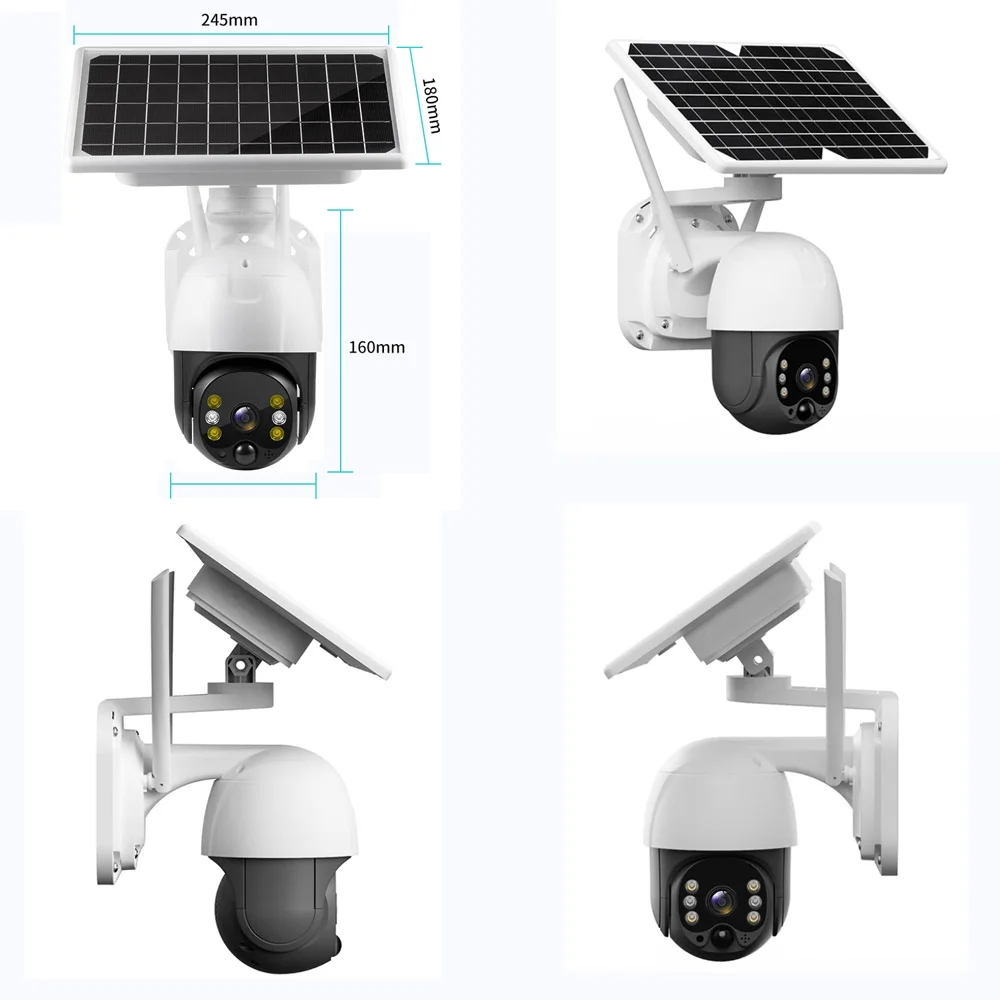 Factory Promotion Smart Home Low Power Consumption Battery Power 4G Solar Camera ICSEE PIR Detection Solar 4G PTZ Camera