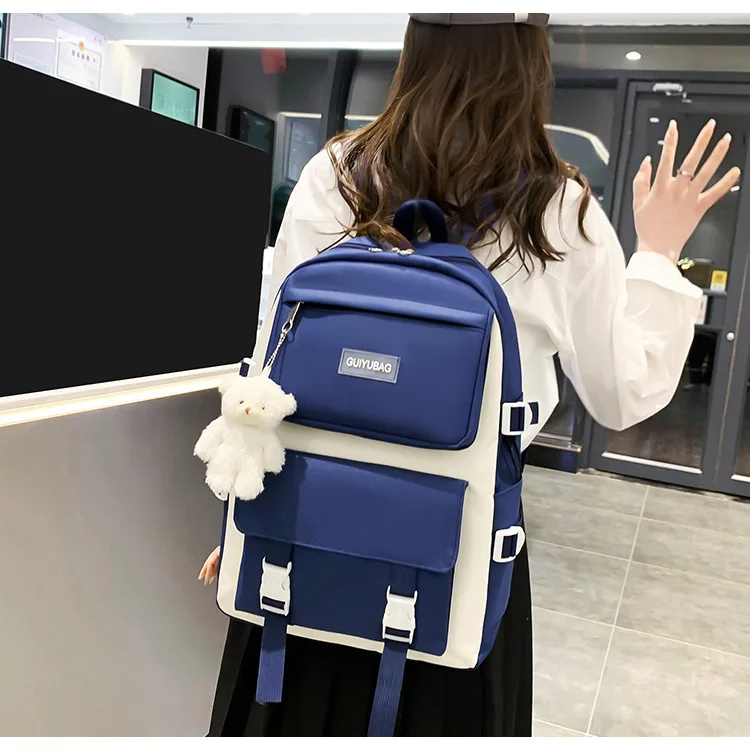 Hot Sale Cheaper School Bag for Kids Double Shoulder High School Student Bag Set High School College Backpack