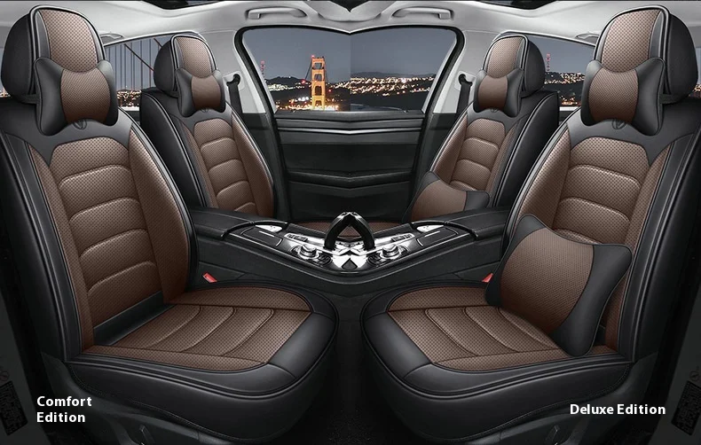 Napapi Fully Surrounded Leather Car Seat Cover Easy-Care Front Cushion for General Motors Four Seasons Modern Durable City Polo 24