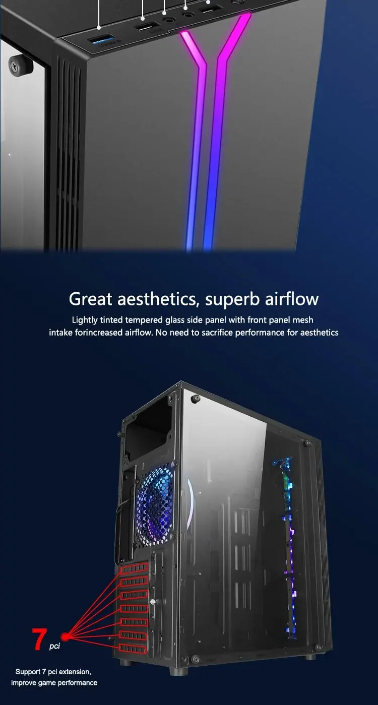 Sate(k877)cheap Gaming Pc Case Atx Chassis Computer Case Gaming Pc Case