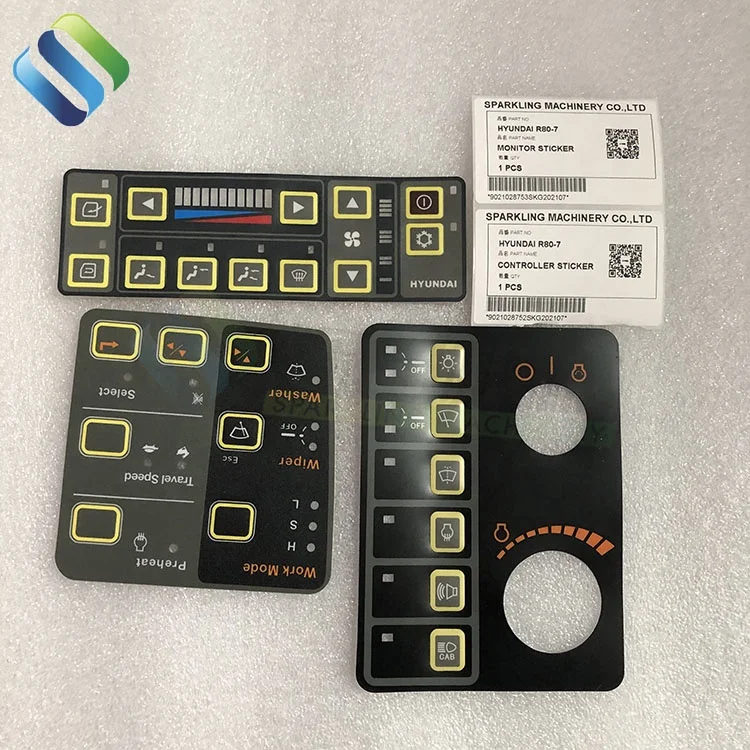 R80-7 Hyundai Panel Controller Stickers Machinery Parts Excavator Hyundai Sticker R80-7