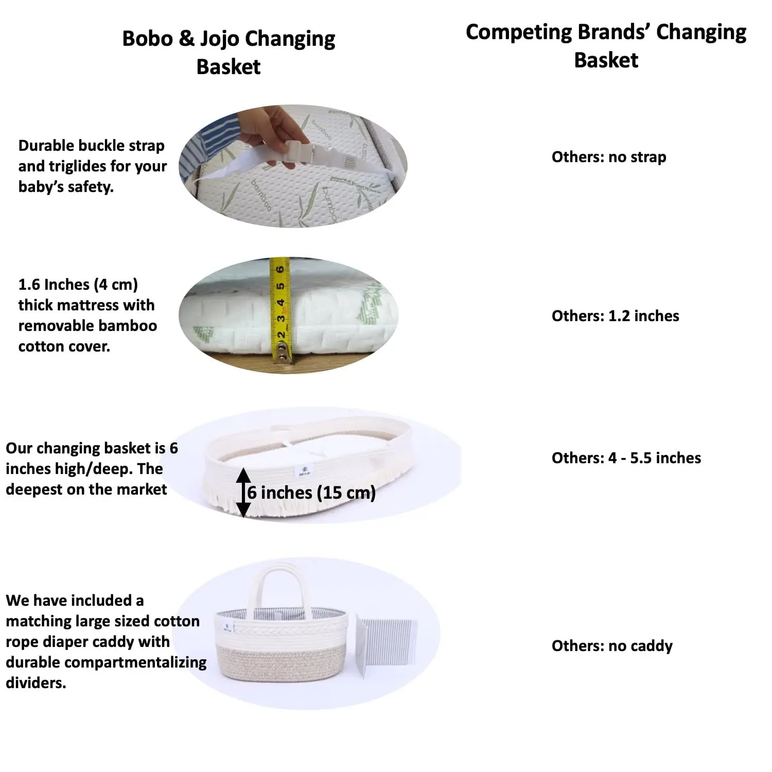 white brown woven baby changing basket Junian Home Arts