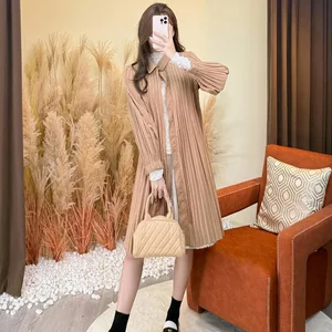 Miyake Basic Windbreaker Jacket 2025 Autumn and Winter New Loose Casual Mid-length Coat Ladies Elegant Jacket