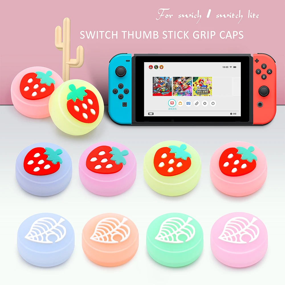 Factory Wholesale Custom New Silicone Case Cover Protective Cute Fruit Thumb Grip for Nintendo Switch Joycon