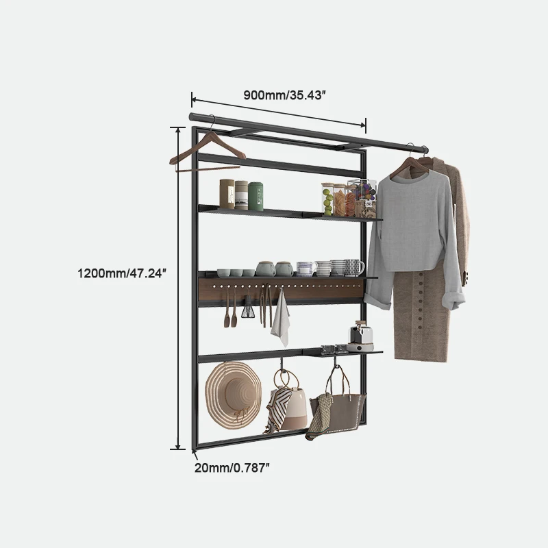 YOUPON Aluminum Alloy Multi-Tier Adjustable Wall Shelf with Durable Construction Large Capacity Storage for Home & Office Use